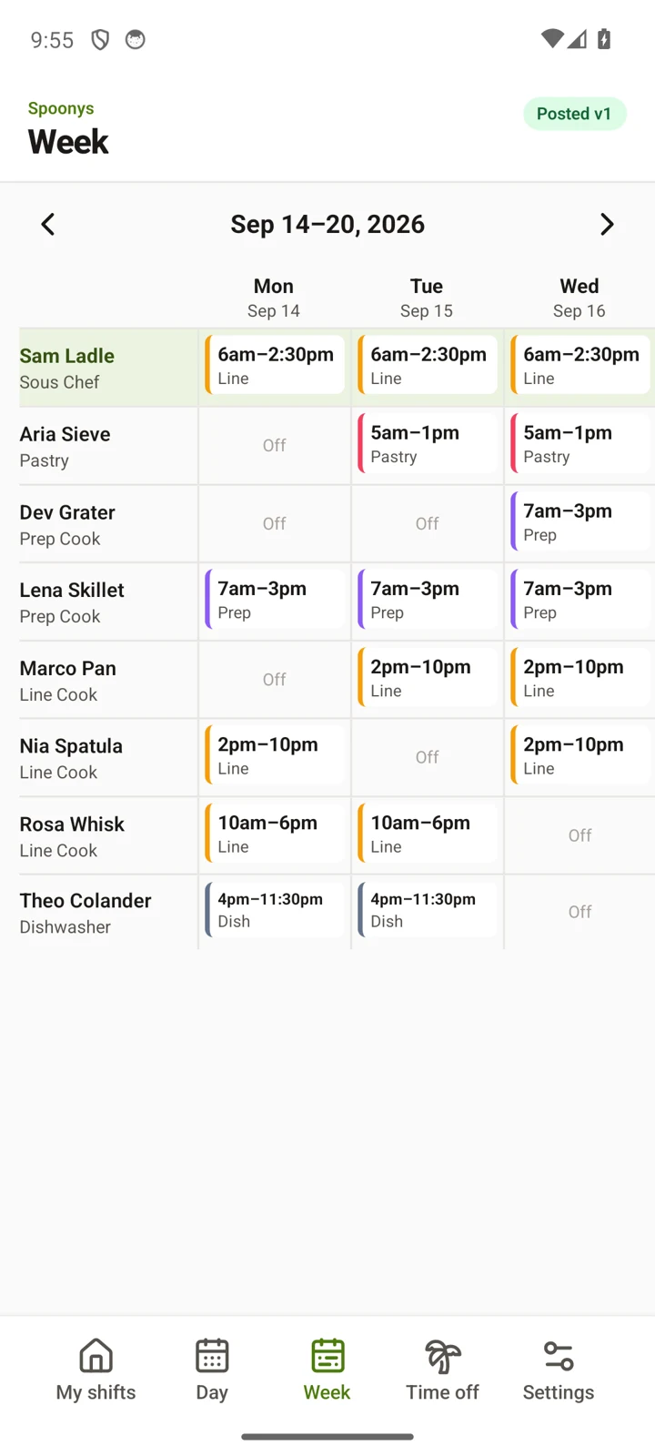 The same week on a team member's phone